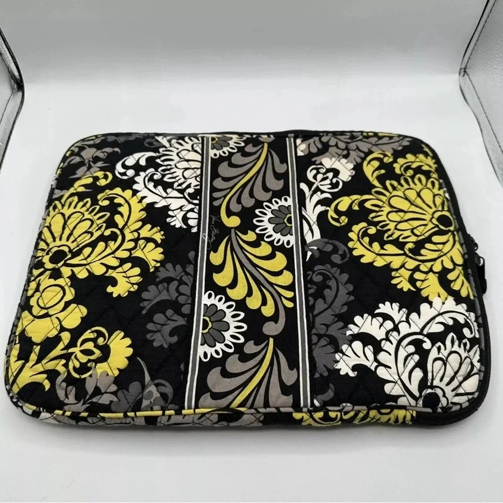 Vera Bradley Yellow Baroque Padded Quilted Laptop Tablet Sleeve Case